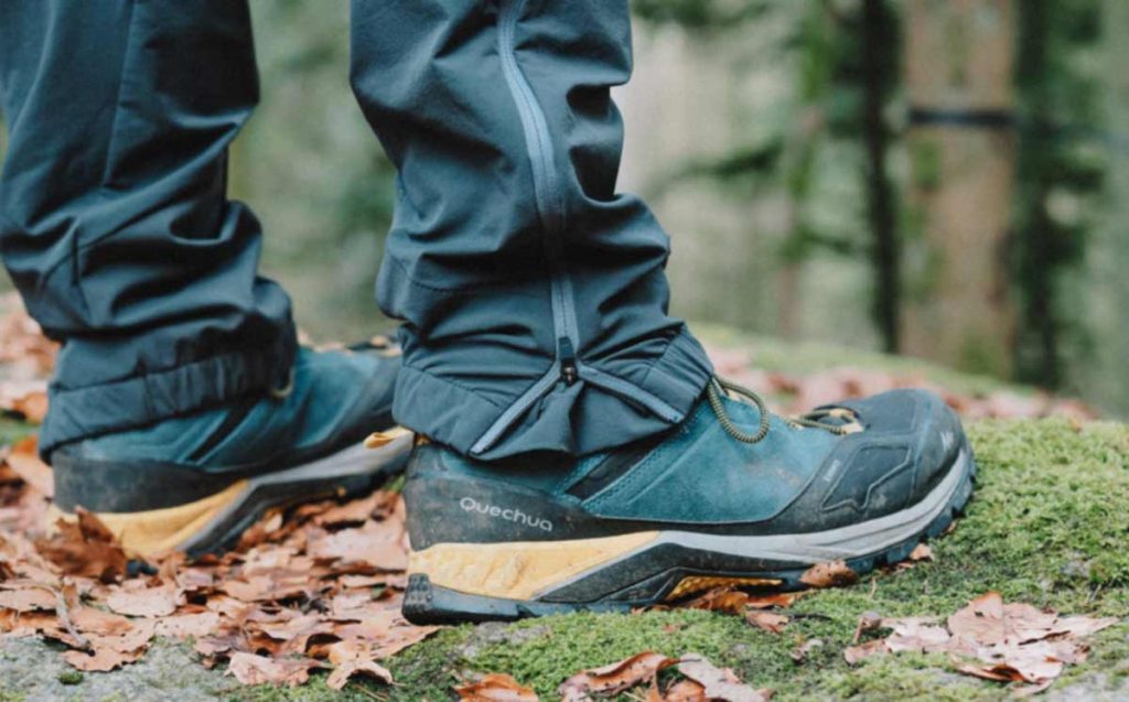 Hiking shoes up close.
