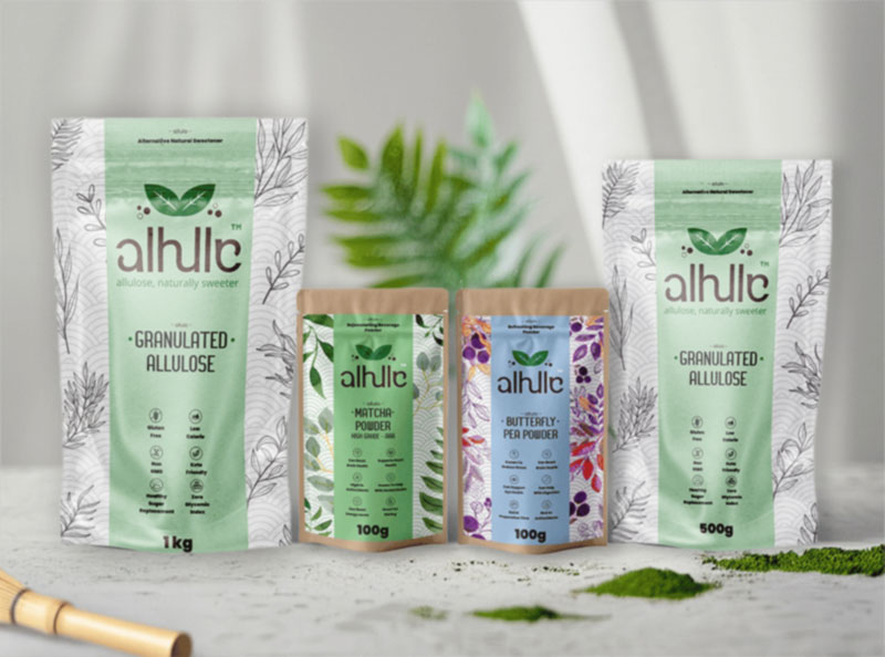 Packets of Allulo, an allulose sweetener.