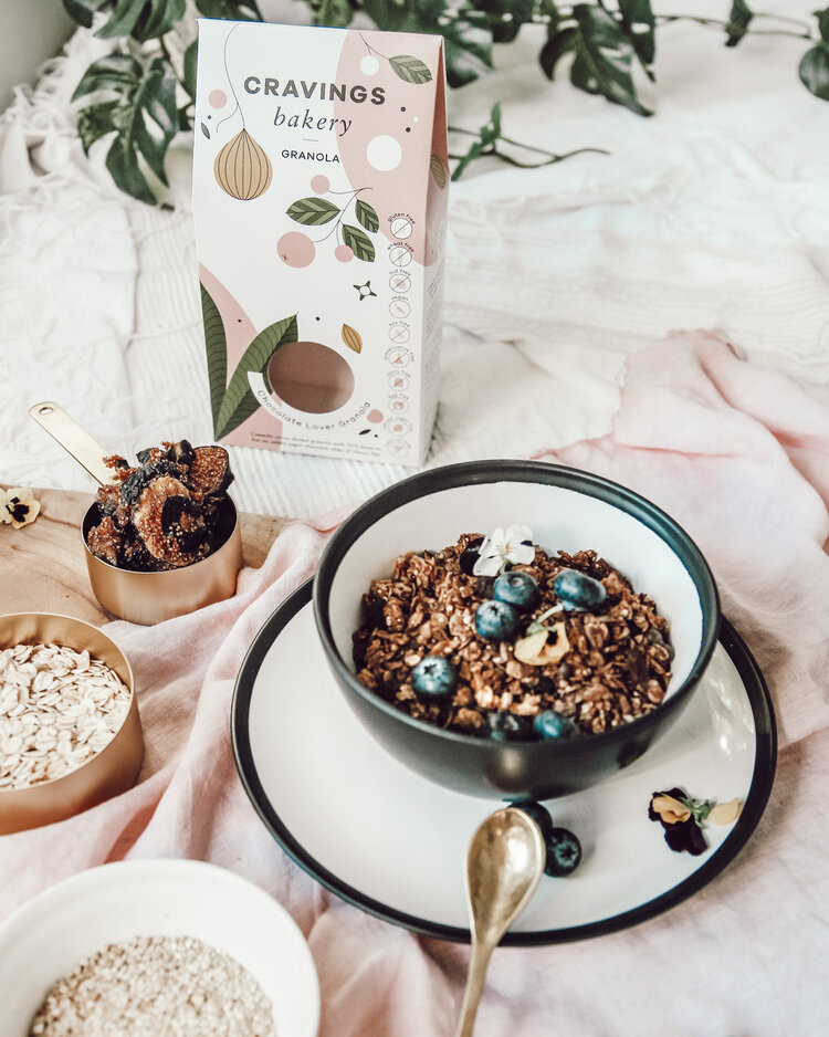 Chocolate granola from Cravings Bakery in a bowl