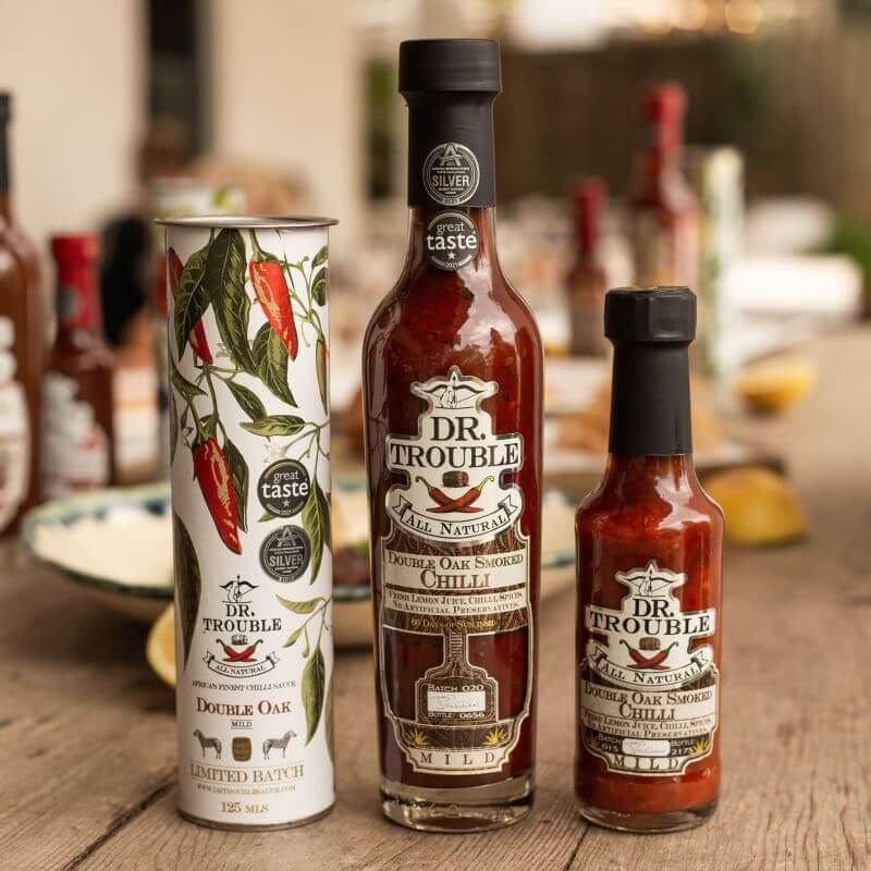 Dr Trouble's oak smoked chilli sauces